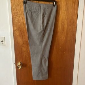Elegant Gray With White Stripes Women Pants. Size 14. New without tag